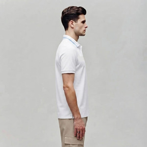 เสื้อยืดแขนสั้นสีขาวไซส์ใหญ่สำหรับผู้ชาย พิมพ์โลโก้ตามสั่ง ระบายอากาศได้ดี แห้งเร็ว ผ้าคอตตอนเจอร์ซีย์ลำลอง - Product Image 2
