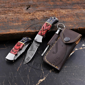 Stainless Steel Back <b>Lock</b> Folding <b>Knife</b> Micarta Handle Camping <b>Knife</b> Custom Engraving Pocket Size - Product Image 5