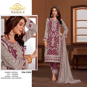 Lourd beau plus tendance à la mode lourd incroyable couleur lourd PV Vichitra avec broderie séquence travail Salwar costume - Product Image 4