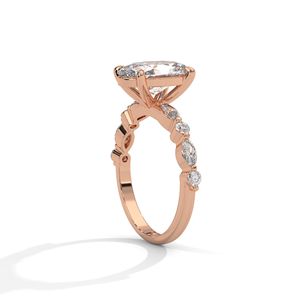 แหวนหมั้นเพชรสำหรับผู้หญิงที่ปลูกในห้องแล็บ CVD HPHT ได้รับการรับรองจาก giigi 14K/18K - Product Image 3