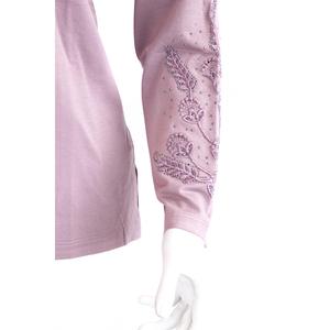 Blusa da donna in polvere madre Boutique a punta ricamata a fiori tessuto di cotone pettinato in viscosa taglio comodo-OPPW2021KBRFINCI10