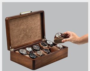 Grande boîte de montre en bois pour hommes Boîte de rangement personnalisée avec 10 emplacements pour montres Boîte d'organisation en bois - Product Image 6
