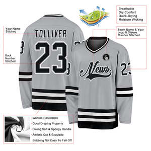 Custom Ice Hockey Jersey Sublimated Printing Logo Design Youth Best Ice Hockey Jersey Wholesale Custom Fashion OEM Breathable - Product Image 4