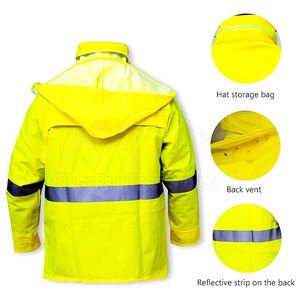 Traje de Lluvia para Hombre, Diseño Personalizado, Transpirable, de Poliéster/Nailon, con Logotipo, Impermeable, con Cremallera en el Pecho, Traje de Neopreno - Product Image 3