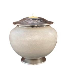 <b>Candle</b> Cremation Urn for Human Ashes - <b>Large</b> Pearl <b>White</b> <b>Candle</b> Urn - Decorative Urn for Ashes Display at Home - Beautiful - Product Image 1