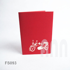ANN HANDICRAFT FS093 Handmade Traditional Japanese Paper 3D Pop-up Side Car Birthday Card Foldable <b>Matte</b> <b>Varnishing</b> Greeting - Product Image 3