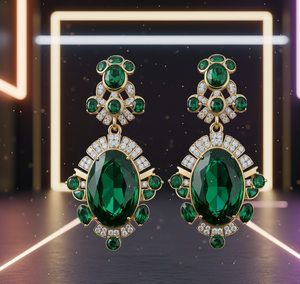 Pendientes Hechos a Mano con Hidro Verde en Múltiples Formas, Plata de Ley 925, Chapados en Oro de 18K, Joyería Fina para Mujer - Product Image 2