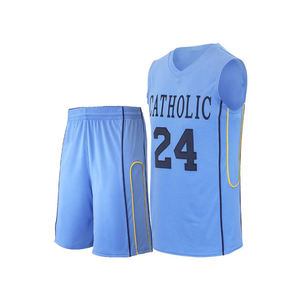 Camisetas de baloncesto de equipo impresas personalizadas, conjunto completo de uniformes de alta calidad personalizados para escuelas y ligas de baloncesto - Product Image 5