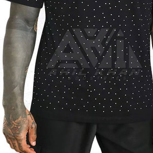 Camisetas de Hombre con Pedrería, Diseño Moderno, Color Sólido, Talla Adulto, Poliéster/Algodón, Secado Rápido, Transpirable, Personalizable - Product Image 2