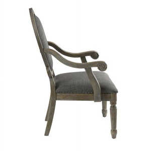 Chaise de salle à manger Isabella en bois massif de haute qualité avec accoudoirs, finition rustique, style français, pour appartement. - Product Image 2