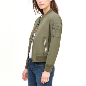 High Quality Custom Plus Size Coated <b>Thin</b> Satin Women's Varsity <b>Jacket</b> Casual <b>Waterproof</b> Lightweight Windbreaker Autumn Season - Product Image 4