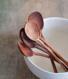 CUILLÈRE EN TECK NATUREL OU ACACIA Ensemble d'ustensiles de cuisine en bois comprenant un repose-cuillère et un porte-ustensiles - Product Image 3