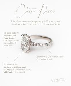12x8mm Oval Cut <b>Moissanite</b> Engagement <b>Ring</b> with Hidden Halo and Pave Band | Bridal Wedding Anniversary Fine Jewelry - Product Image 2