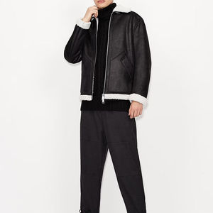 แจ็คเก็ตหนังลำลองระดับพรีเมียมพร้อมดีไซน์ด้านหน้าเนื้อเรียบเนียน คุณสมบัติกันน้ำและกันลม - เสื้อคลุมแฟชั่นสตรีทสำหรับผู้ชาย - Product Image 4