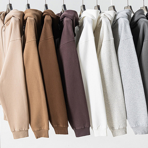 High Quality Unisex <b>Fleece</b> Heavyweight 345GSM <b>Oversized</b> <b>Hoodies</b> Sweatshirts <b>Men</b> Design Custom Blank Zip up Zipper <b>Hoodies</b> - Product Image 3