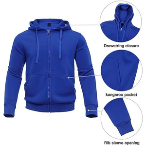 2026 Wholesale Men's High <b>Gym</b> Sportswear Custom Logo Jogger Pants Hoodies <b>Sweatshirt</b> Sets 100% Cotton Fleece Plain Zip Tracksuit - Product Image 4