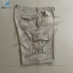 Shorts cargo pour hommes en gros, taille élastique, grande taille, 100% coton, toile unie, décontracté, extérieur, travail, séchage rapide - Product Image 3
