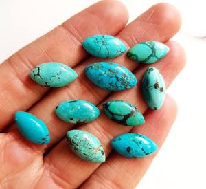 คุณภาพชั้นดี 100% พลอยเทอร์ควอยซ์ทิเบตธรรมชาติ Cabochons เรียบสําหรับเครื่องประดับใช้ในราคาไม่แพง OEM จํานวนมาก - Product Image 3