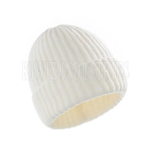 Venta al por mayor logotipo personalizado de moda gorros sombreros de alta calidad cálido invierno liso teñido de punto gorros sombreros - Product Image 2