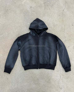 Chándal personalizado de gran tamaño para hombre 2025, conjunto de pantalones acampanados Vintage y sudadera con capucha, estampado de algodón lavado con ácido, diamantes de imitación, chándal de 2 piezas - Product Image 6