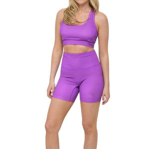 Ensemble de soutien-gorge de sport et de shorts pour femmes en gros personnalisé, vêtements de sport respirants pour l'entraînement en salle de sport, le yoga, la remise en forme, ensembles de vêtements de sport pour femmes - Product Image 1
