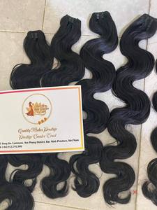 Extensions de cheveux vietnamiennes vierges Remy 100% les plus vendues Style ondulé aligné à cuticule double étirée en couleur 1B - Product Image 2