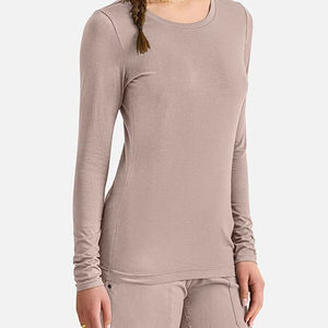 Chemises de travail respirantes à manches longues en tricot 100% coton extensible, sous-vêtements pour l'hôpital - Product Image 4