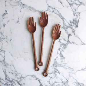 Cuillère de service en bambou écologique, robuste, lavable au lave-vaisselle, manche long, ustensile de cuisine, vente en gros en Inde - Product Image 1