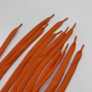 Logo imprimé personnalisé orange 100% cordon de polyester 9mm plat écologique haute ténacité Silicone dentelle conseils pour sacs vêtements - Product Image 6