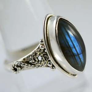 925 Sterling Silver Handmade <b>Ring</b> <b>Labradorite</b> Marquise Shape Smooth Boho November Birthstone Jewelry Perfect Gift for Her - Product Image 5