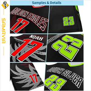 Ensemble de maillot et short de basketball respirant double face, taille plus, design personnalisé, vêtements d'équipe pour adultes, clubs scolaires - Product Image 5