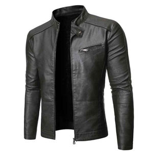 Chaqueta de cuero de invierno para hombre de calidad superior 2025, cuello levantado, VENTA RÁPIDA, ropa de moda con logotipo personalizado para hombre, OEM a la venta - Product Image 6