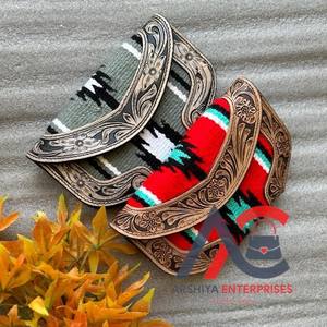 Southwest Aztec Tooled Leather Clutch Real Hecho a mano Vintage Brown Tooling Monederos Boho Unique Aztec Quilted Leather Clutch - Product Image 1