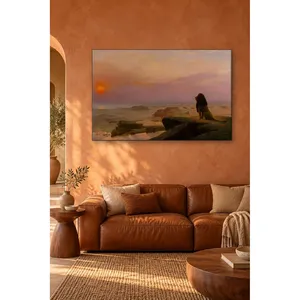 Fida Jean-Lon Grme Lion observant le coucher du soleil, impression sur toile - Product Image 4