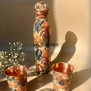 Botella de desintoxicación de cobre de Tradebyd Diseño clásico de bienestar para la Hidratación Diaria y las rutinas de salud personal - Product Image 1