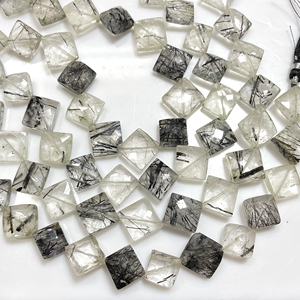 Rutile noir facettes cerf-volant forme Briolette perles naturel rutile fantaisie forme perles en gros pour la fabrication de bijoux - Product Image 1