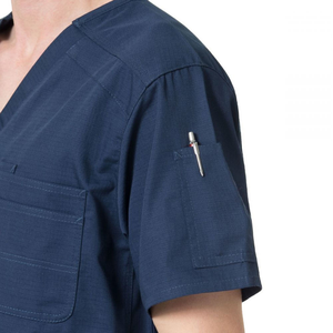 Unisex Clinical Scrub Nurse Uniform <b>Set</b> Sanitary Outfit Suit Made of Stretch Jersey Material for Healthcare Medical Hospital Use - Product Image 4