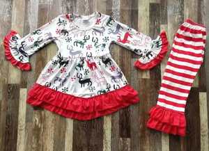 RTS Arbres de Noël Père Noël Filles Vêtements Ensembles Enfants Jupes Pantalons Bébé Bulle Barboteuses Soeur Allumettes Bébé Boutique Vêtements - Product Image 4