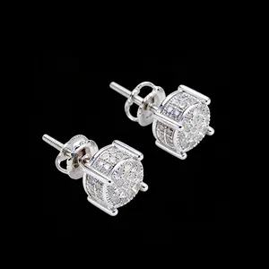 Pendientes de Plata de Ley 925 con Diamantes Moissanite de Grado D, Diseño de Joyería Masculina de Lujo - Product Image 2