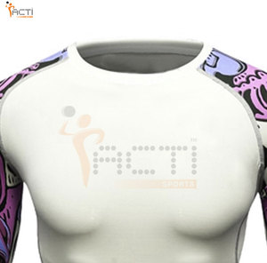 Mejor diseño de los hombres de manga larga Rash Guard venta al por mayor personalizado de fábrica de impresión de logotipo Rash Guard - Product Image 2