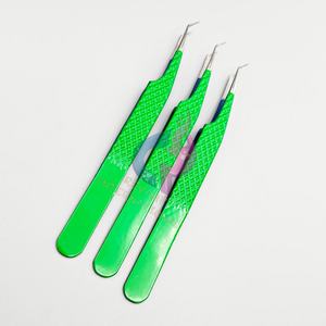 Pinzas de punta de fibra de acero inoxidable sostenibles de Venta caliente pinzas de aislamiento de 45 grados de Color verde de etiqueta privada para volumen - Product Image 2