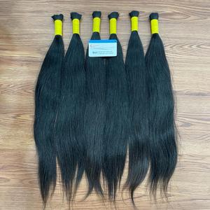 Extensión de cabello humano a granel de un donante color liso natural listo para enviar cabello humano real 100% de alta calidad - Product Image 6