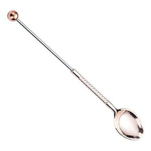 Cuchara de barra de metal ecológica reutilizable que ofrece una alternativa sostenible a las herramientas de mezcla de cócteles de plástico en el hogar - Product Image 1