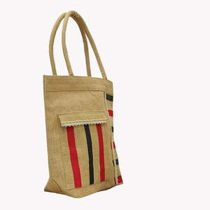 Sac de courses réutilisable unisexe 100% écologique, motif lettres, sac cadeau en jute, poignée en ruban de coton, prix compétitif - Product Image 3