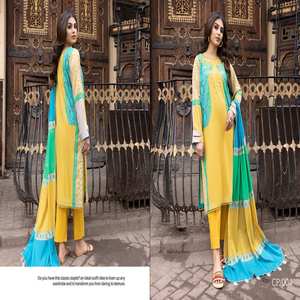 Marca Charizma, Salwar Kameez de Algodón Estampado de Lujo para Mujer, Dupatta de Chifón, Diseños Modernos, Estilo Indio/Pakistaní - Product Image 5