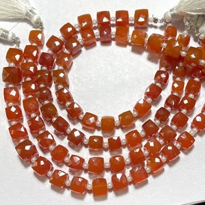 ลูกปัดรูปทรงกล่องเหลี่ยมเพชรพลอยสีส้มขนาด7-8มม. สำหรับทำเครื่องประดับ - Product Image 6
