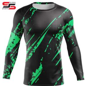 Vêtements de sport de haute qualité personnalisés unisexes à impression sublimée, respirants, à séchage rapide, compression, pour la salle de sport, entraînement MMA, rashguard - Product Image 4