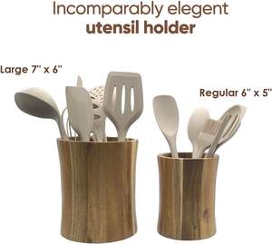 Porta Utensilios de Cocina de Bambú (Acacia Grande) - Porta Utensilios para Cocina - Product Image 3