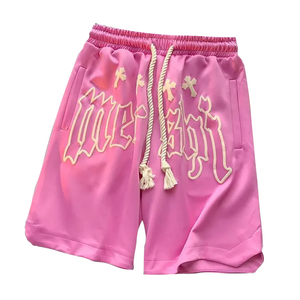 Vente en gros de shorts de gym streetwear shorts épais 100% coton sérigraphie personnalisée logo vintage délavés au soleil et à l'acide shorts pour hommes - Product Image 4