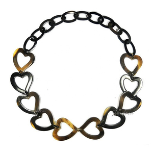 Nouveau design corne anneau en forme de coeur chaîne connectée corne naturelle collier bijoux de mode bracelet femmes collier bijoux pour femmes - Product Image 1